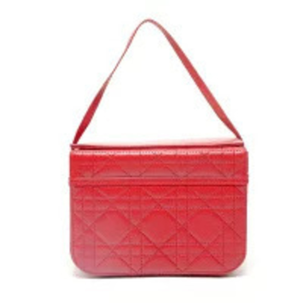 Christian Dior Cannage Vanity Handbag Red